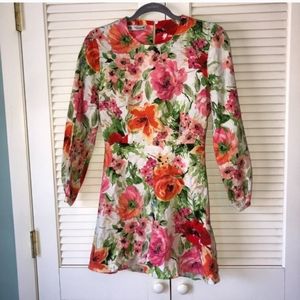 Zara Open Back Dress Floral Mini Size Small